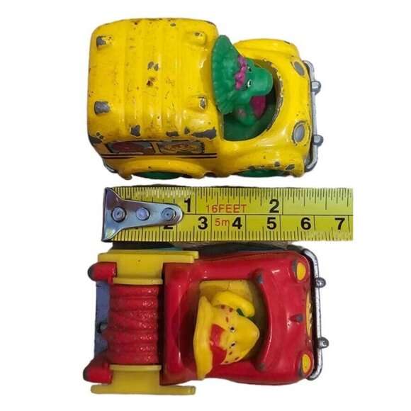 Barney Diecast Vehicles Baby Bop and BJ Fire Engine School Bus Vintage 1997 - Picture 2 of 8